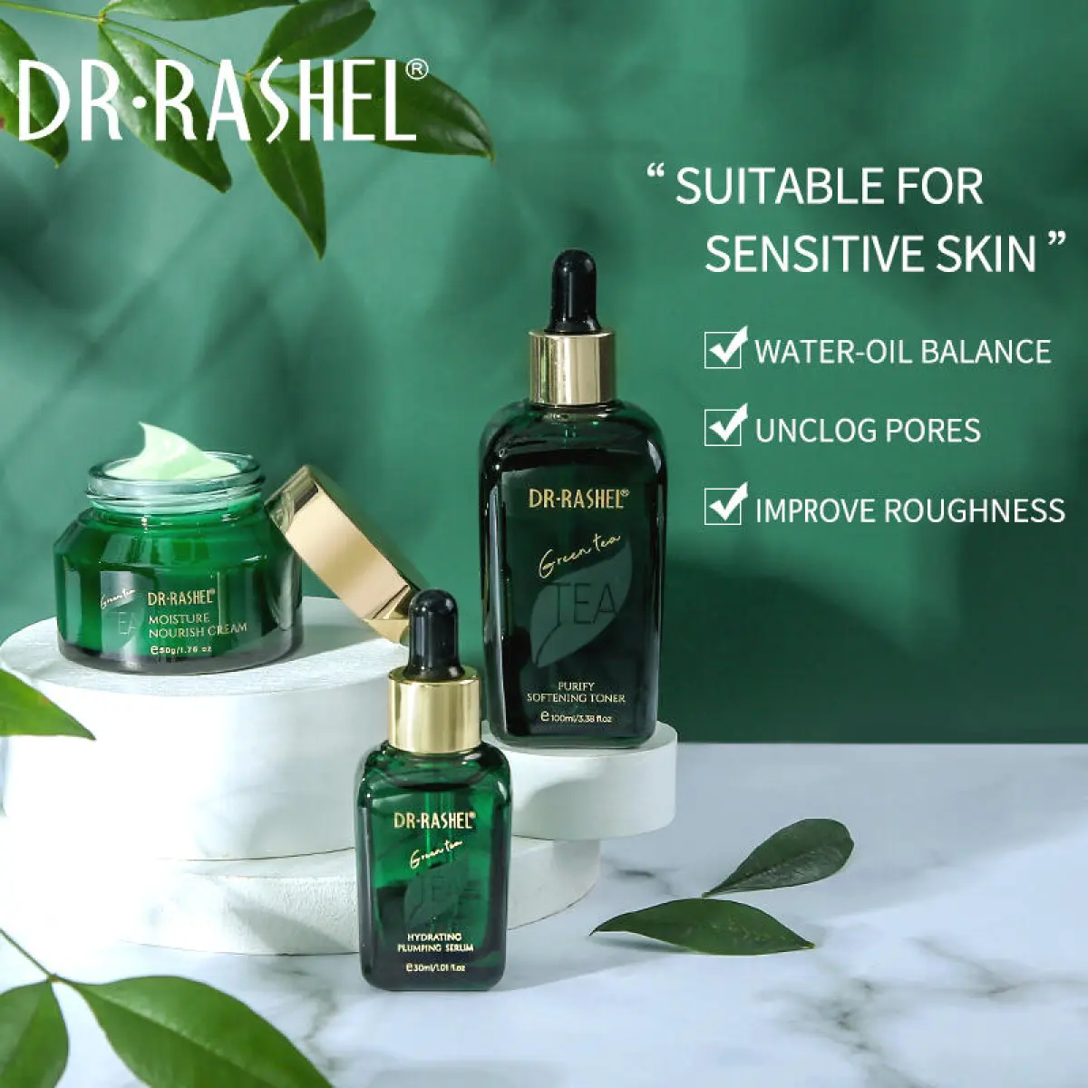 DR. RASHEL GREEN TEA PURIFY BALANCING SKIN CARE 10PCS