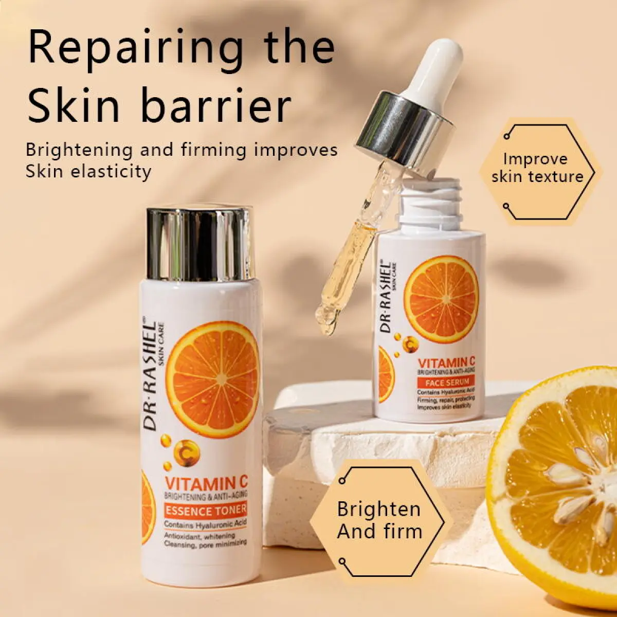 DR. RASHEL VITAMIN C BRIGHTENING AND ANTI AGIN SKIN CARE 6 PCS SET