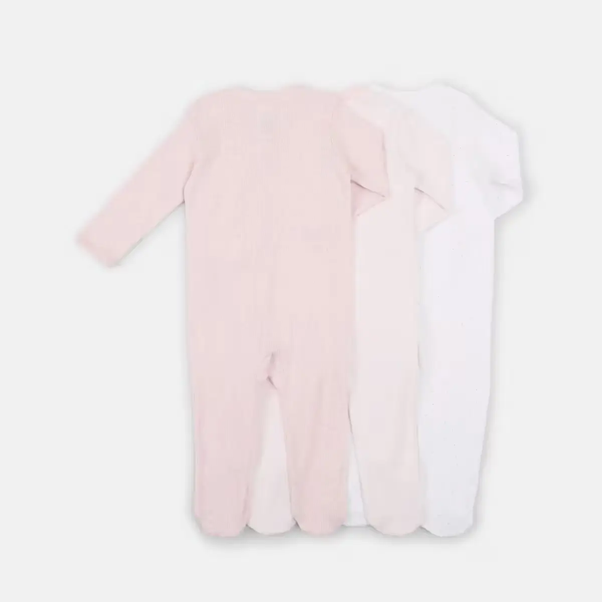 3 Pack Baby Coveralls - 100% Cotton