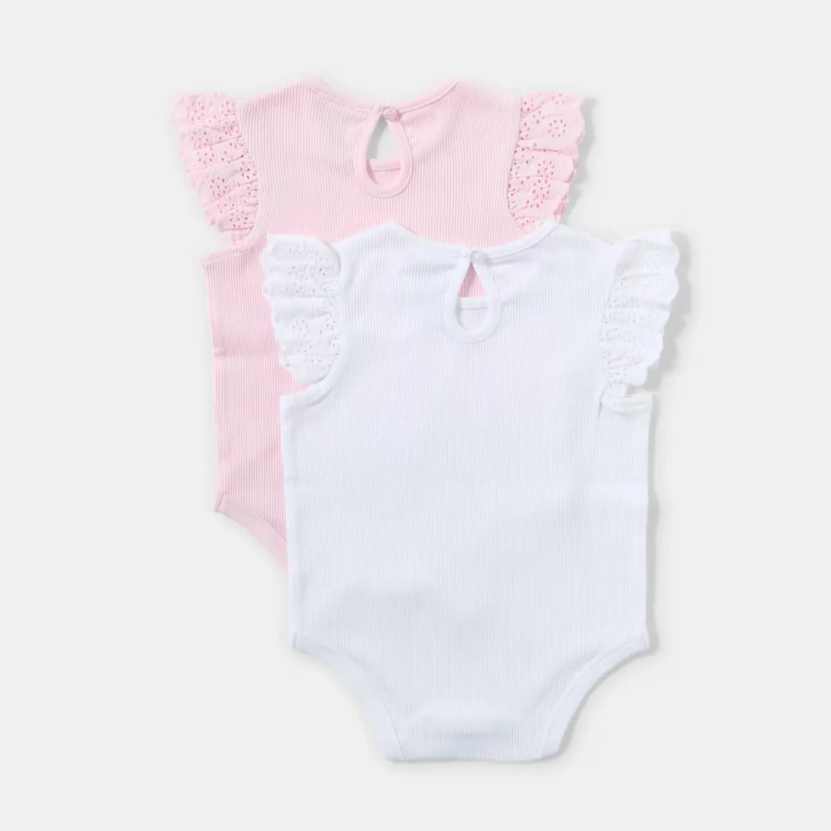 2 Pack Sleeveless Broderie Bodysuits
