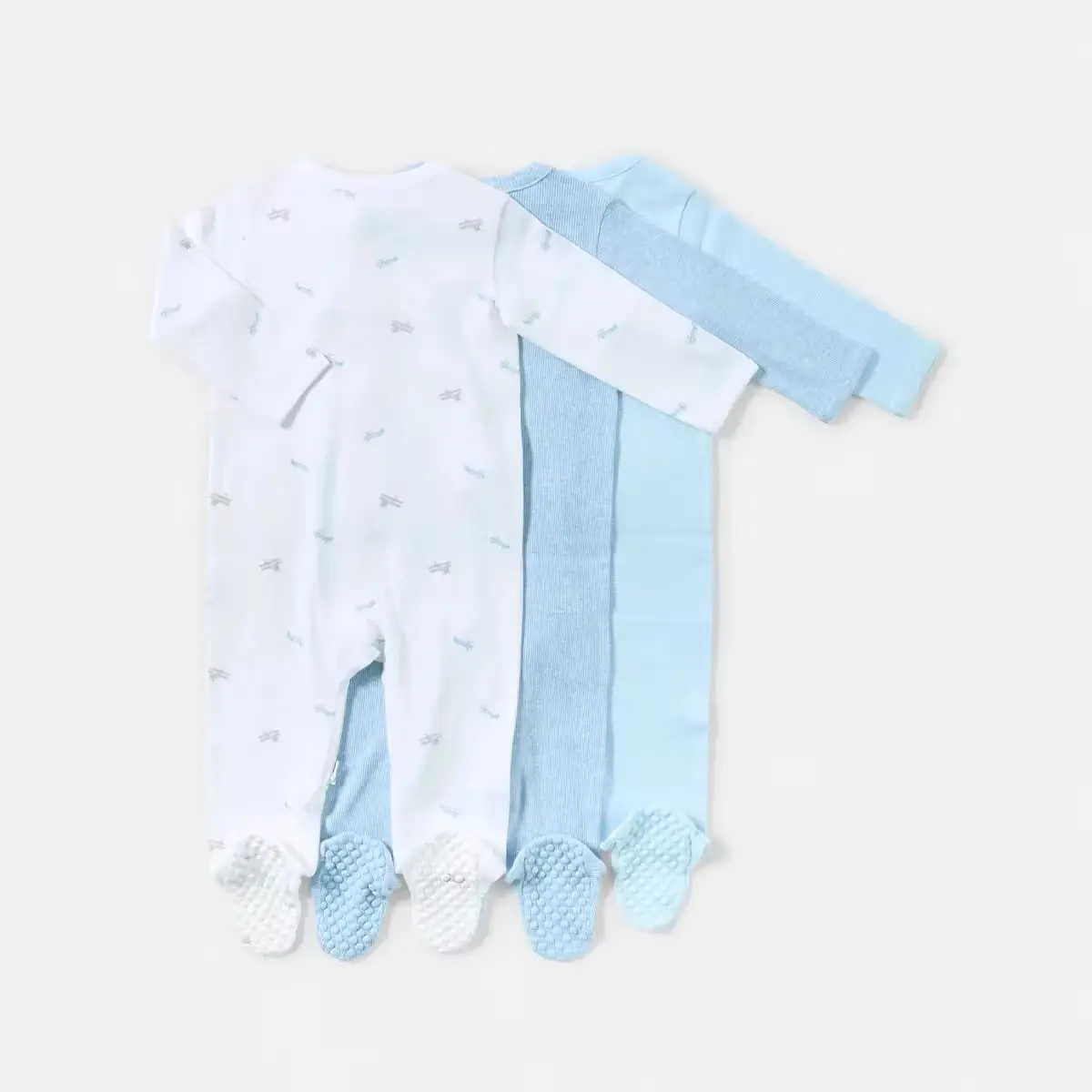 3 Pack Baby Coveralls - 100% Cotton - New Born