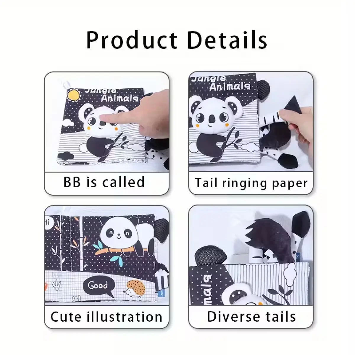 Animal Cloth Book for Babies – 3D Touch & Feel Sensory Learning Book