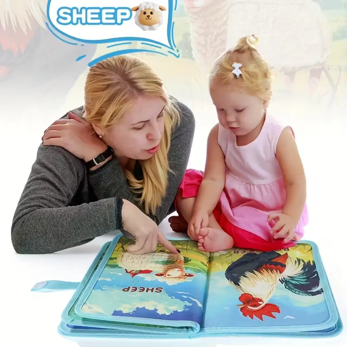 Interactive Baby Sensory Book with Tactile Puzzles & Farm Animal Sounds