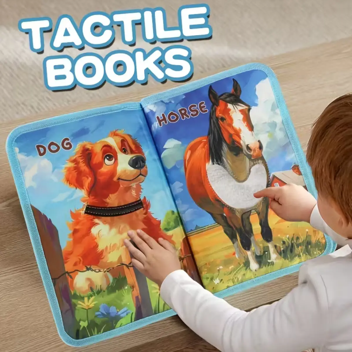 Interactive Baby Sensory Book with Tactile Puzzles & Farm Animal Sounds