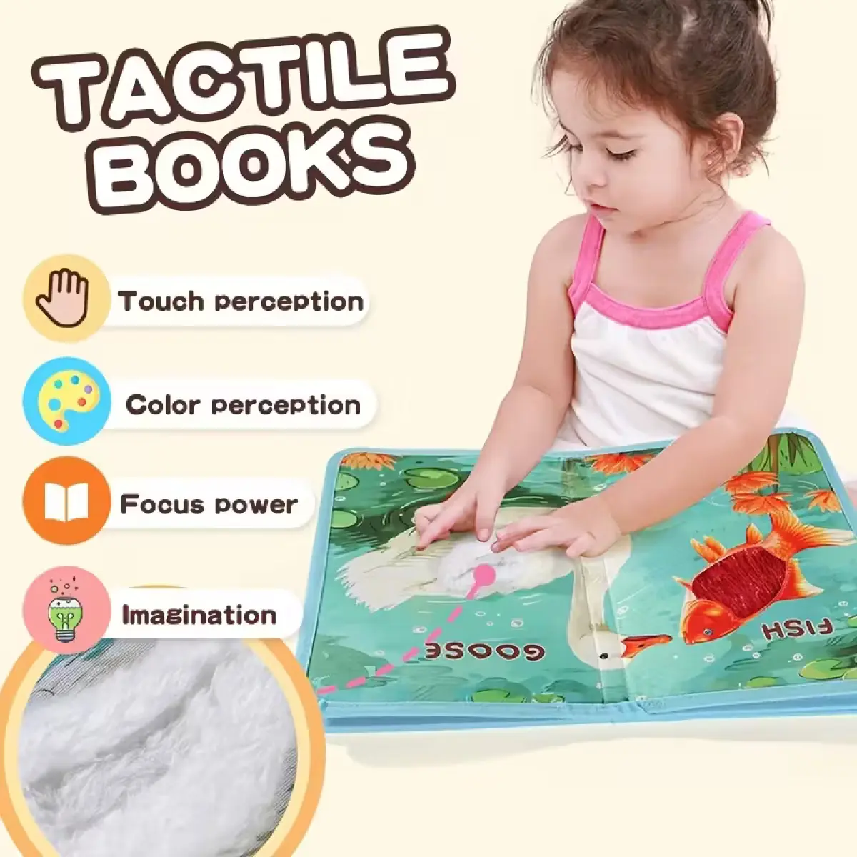 Interactive Baby Sensory Book with Tactile Puzzles & Farm Animal Sounds