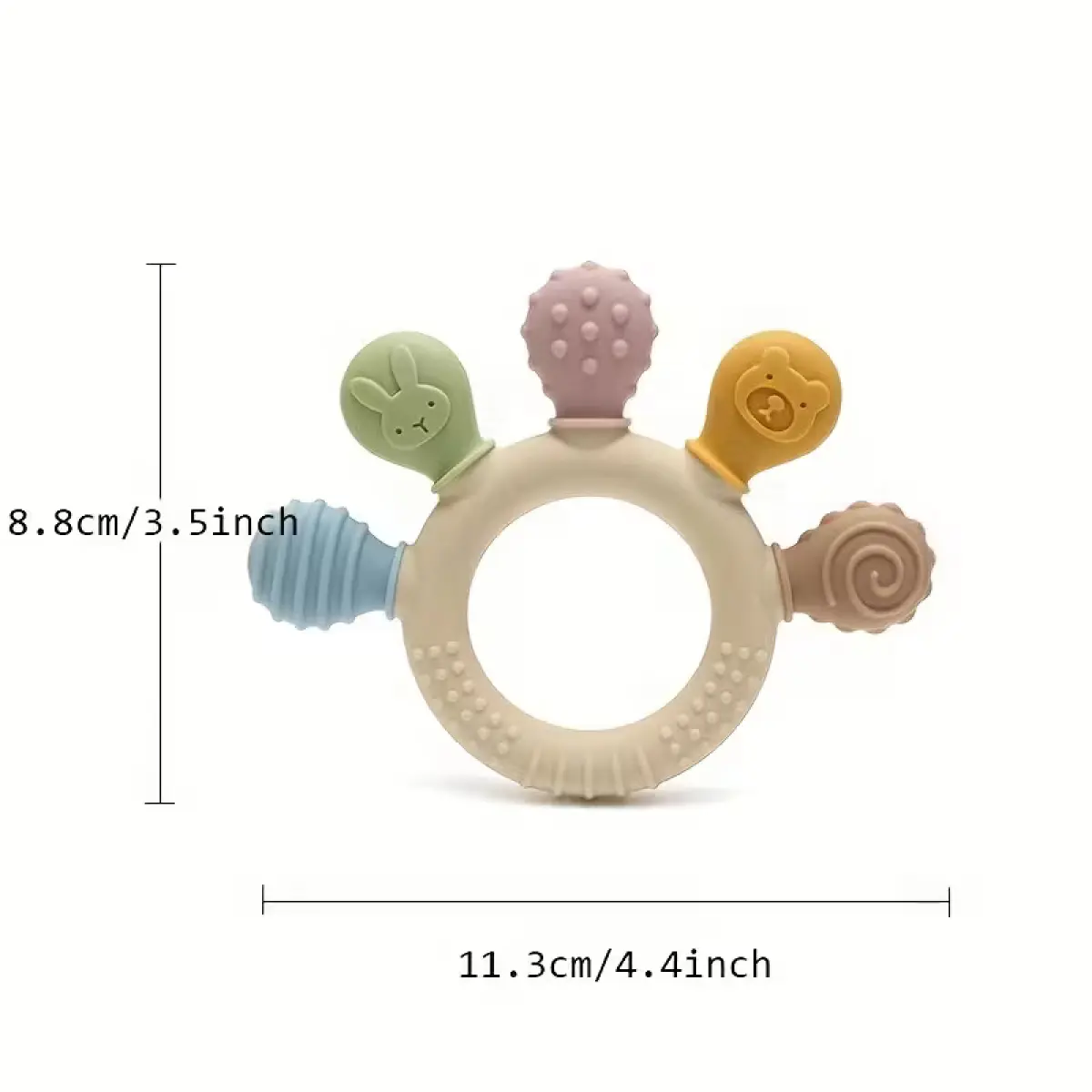 Baby Silicone Teether – Soft Round Teething Rings