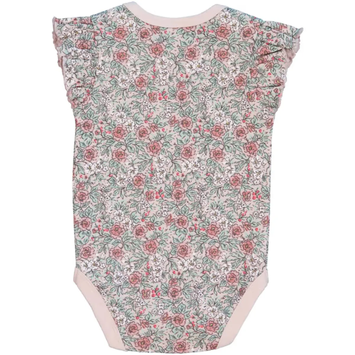 Baby Frill Sleeve Cotton Bodysuit – Light Pink