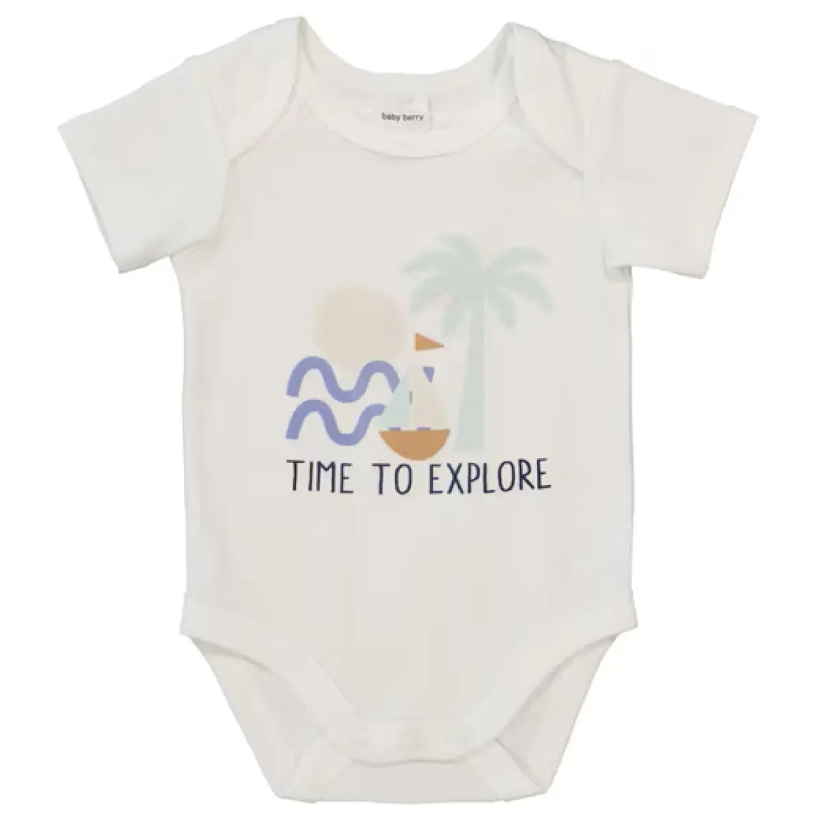 Baby Short Sleeve Cotton Interlock Bodysuit – Off White