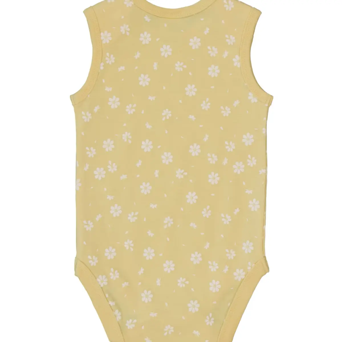 Baby Cotton Sleeveless Bodysuit – Light Yellow