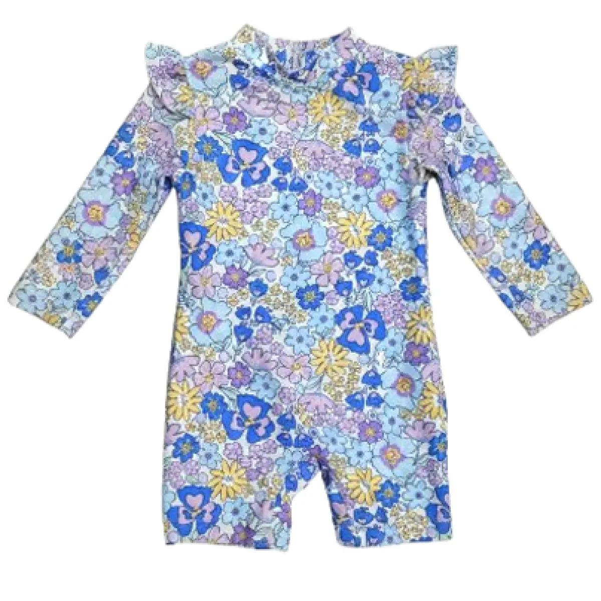 Anko Baby Rashie Beach Suit – Blue Floral (0–6 Months)