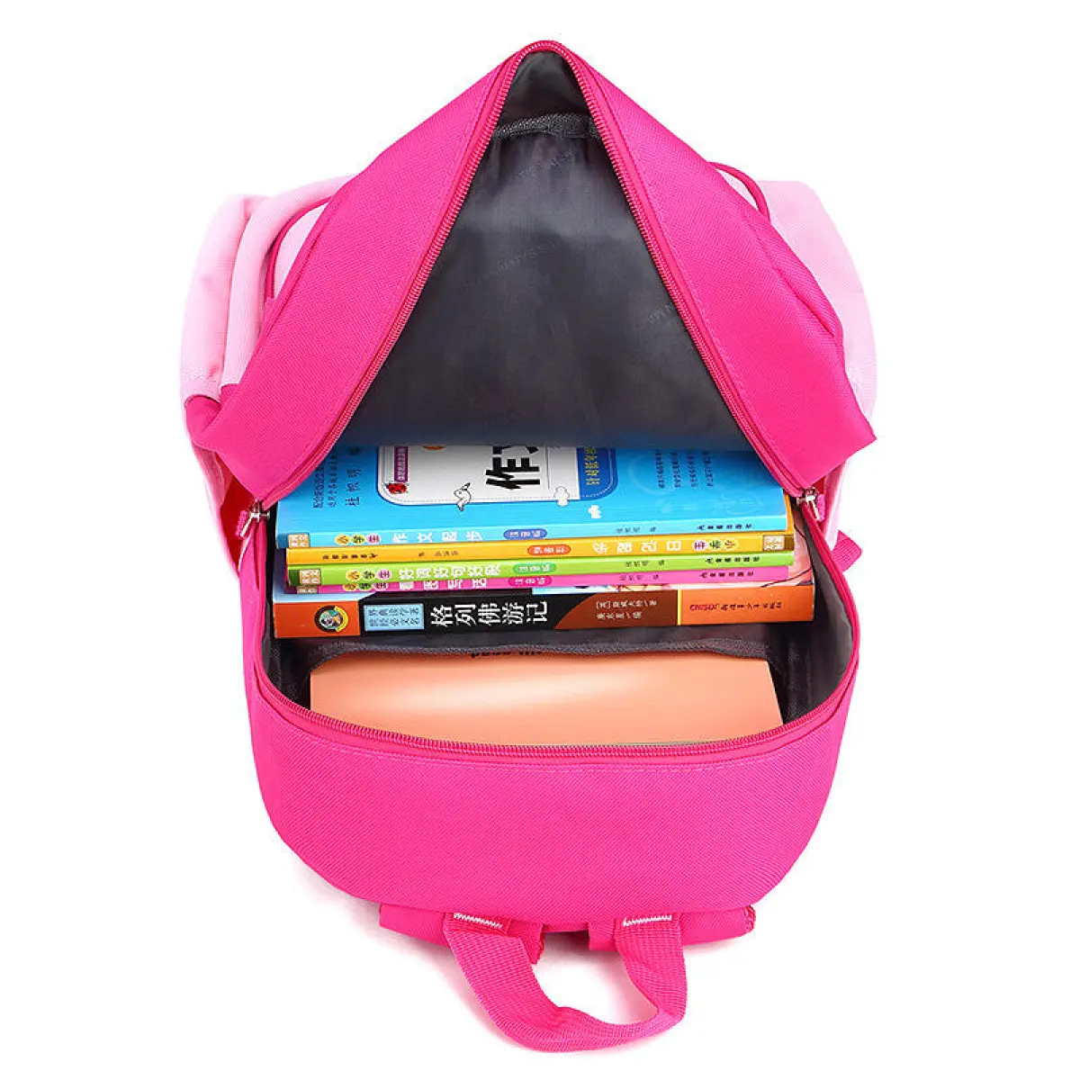 Cute Children’s Kindergarten School Bag – Flower Cat Rose Pink