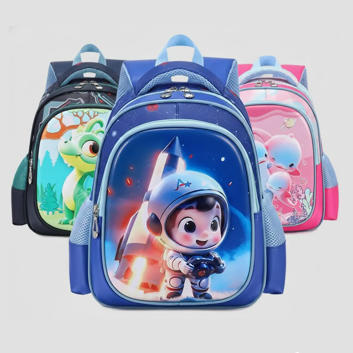 Kindergarten School Backpack Bag - Dolphin, Astronaut, Dinosaur, Mermaid