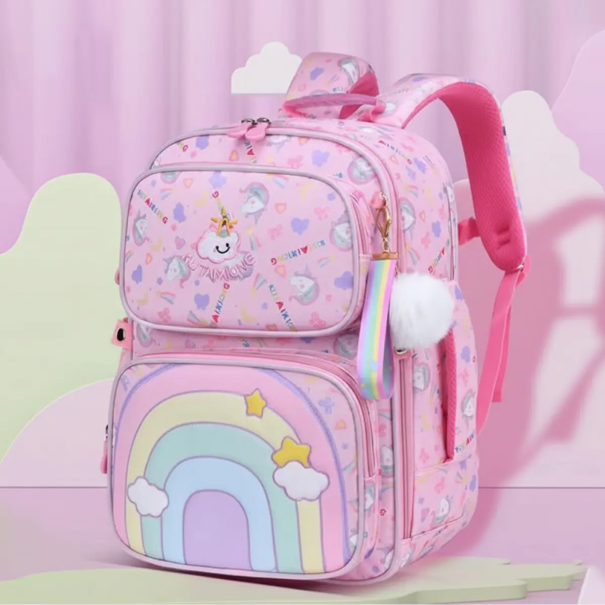 Girls’ School Backpack – Pink Size( L)