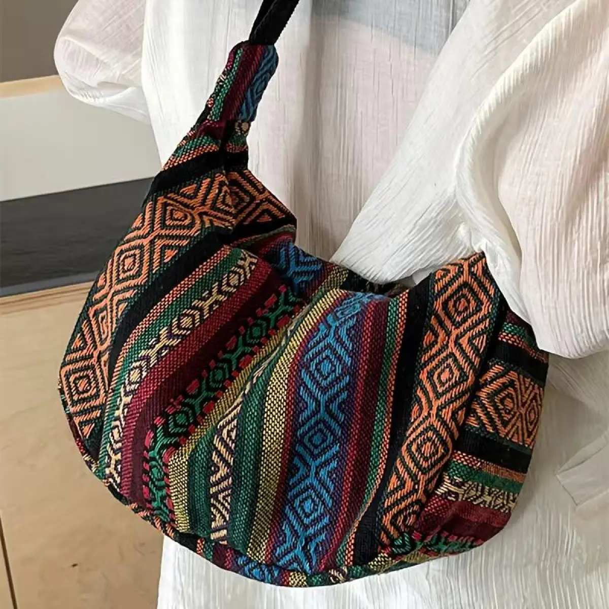 Tribal Style Foldable Crossbody Shoulder Bag