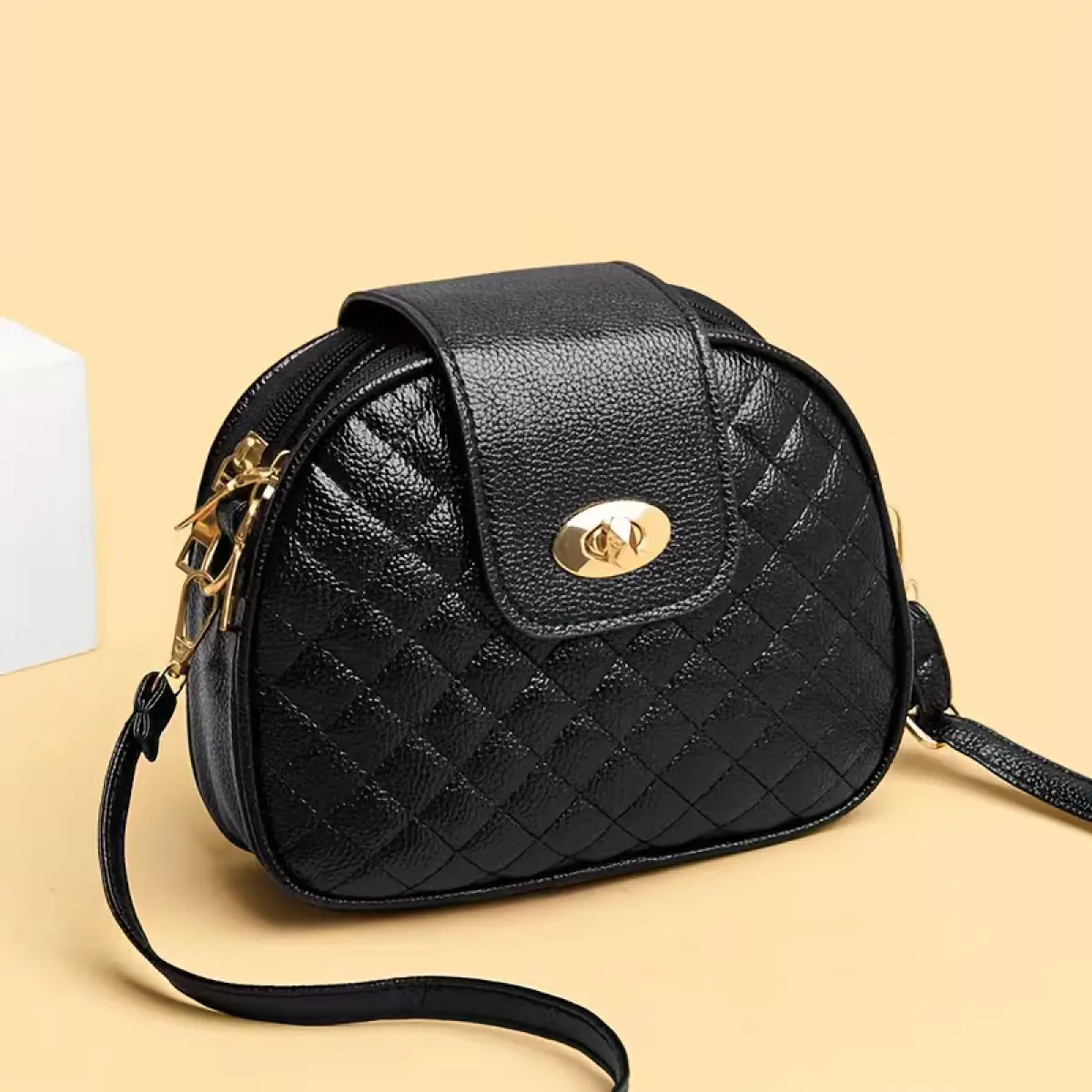 Fashion Diamond Grid Multi-Layer Mini Shoulder Bag for Women