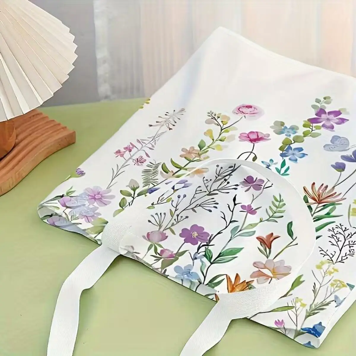 Floral Pattern Casual Tote & Reusable Shopping Bag