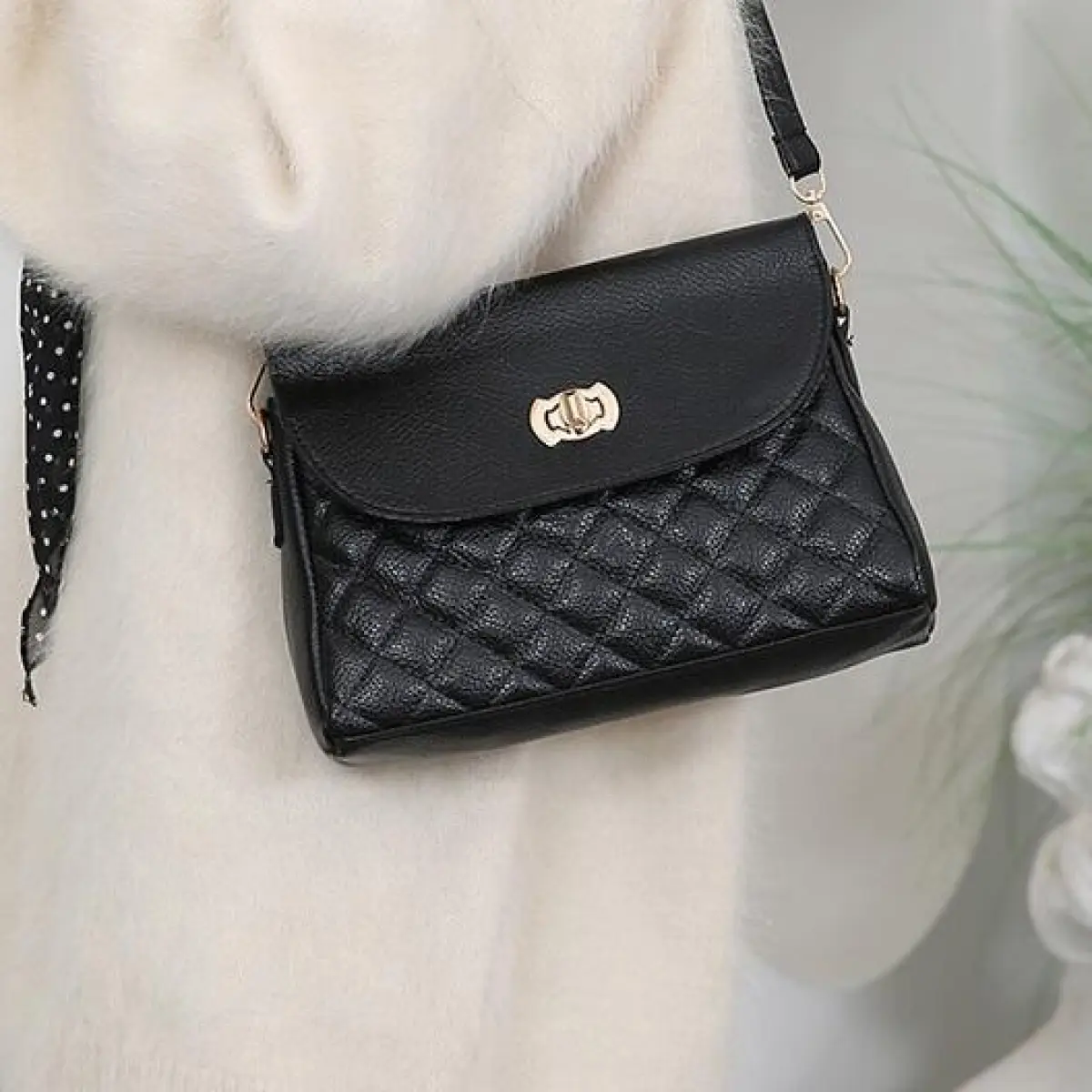 Korean-Style Rhombic Mini Shoulder & Crossbody Phone Bag