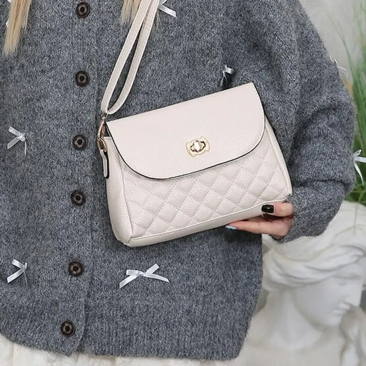 Korean-Style Rhombic Mini Shoulder & Crossbody Phone Bag