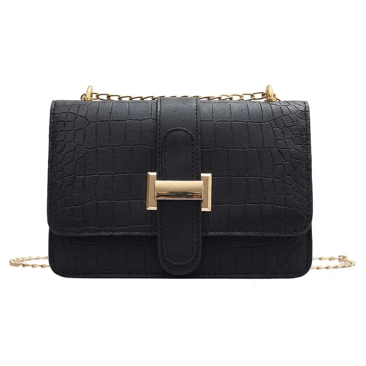 Classic Croc-Embossed Flap Crossbody Bag