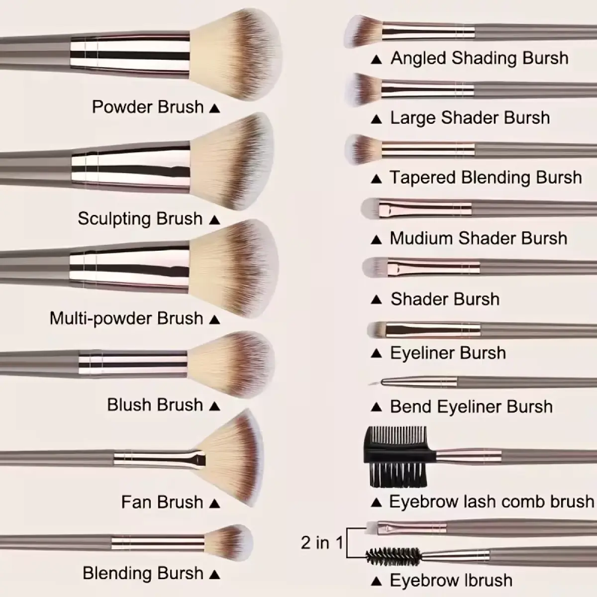 Makeup Brush Set – 15 Pieces