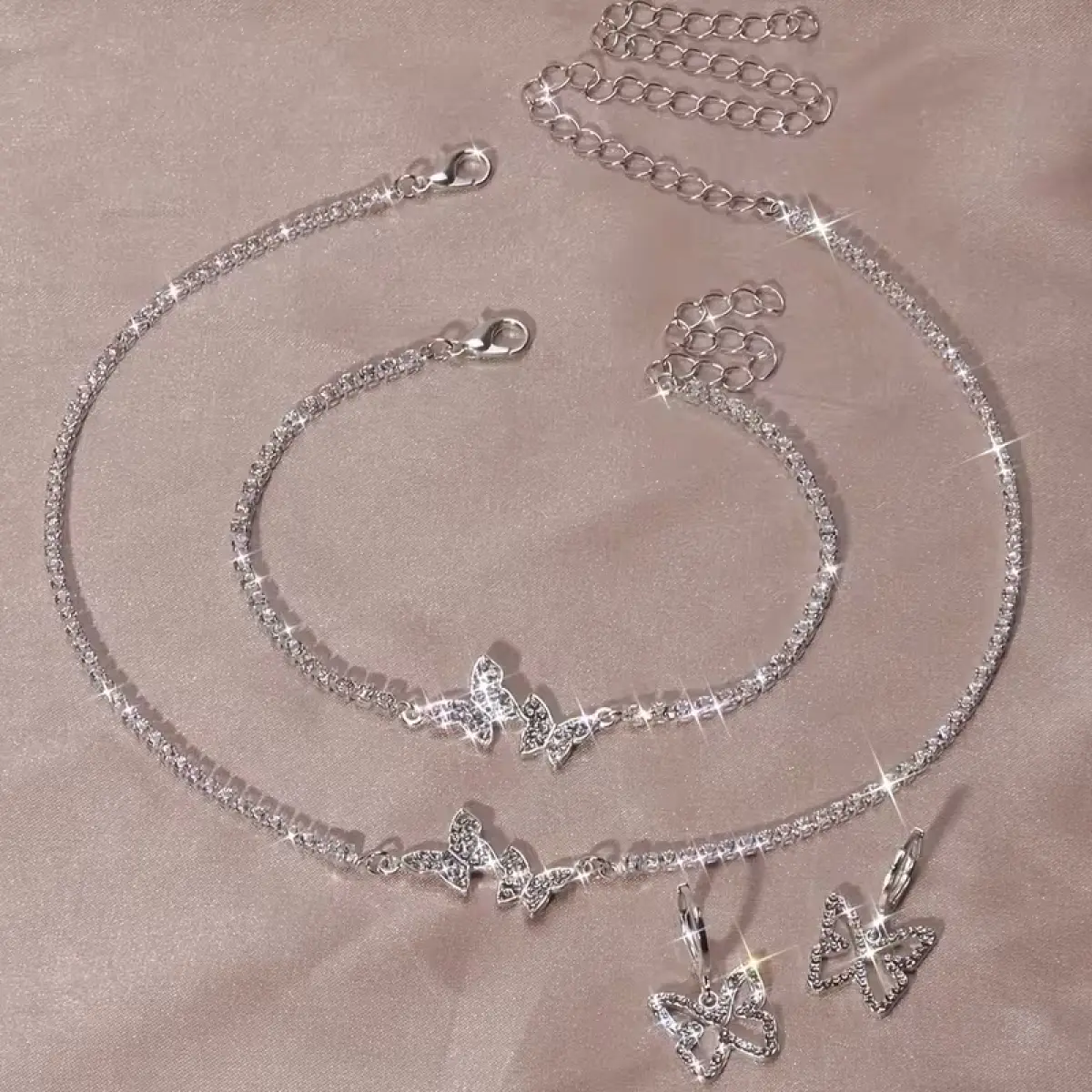 4-Piece Butterfly Pendant Jewelry Set for Women