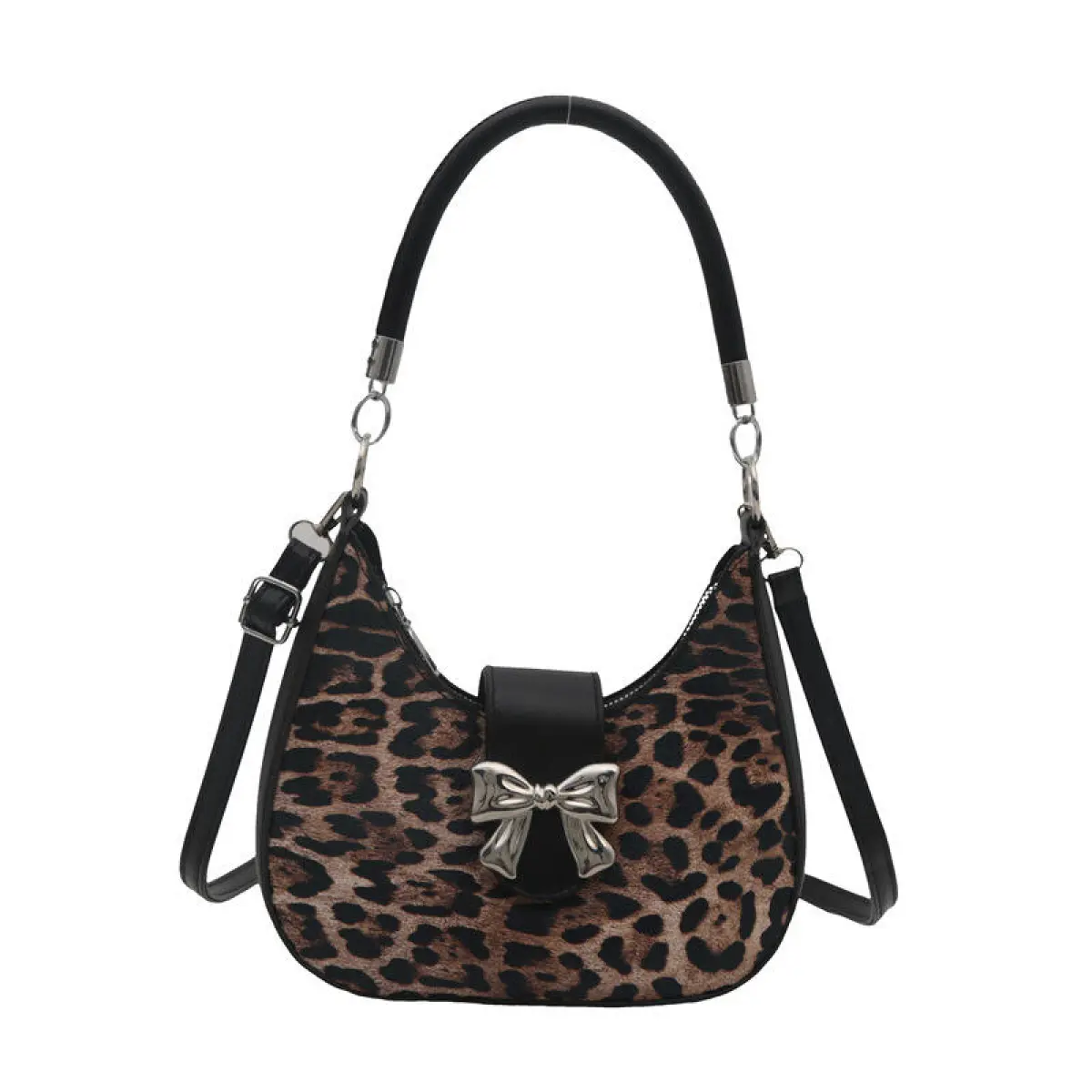Celebrant All-Match Fashion High-Value Work Commuter Bag – Leopard Bow Shoulder Underarm Bag