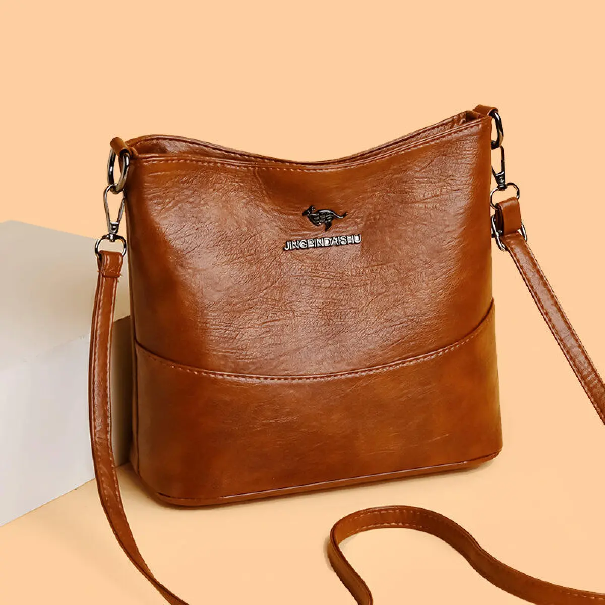 Casual Women's Bucket Bag – Fashion Splicing Wide Strap Shoulder & Crossbody Bag