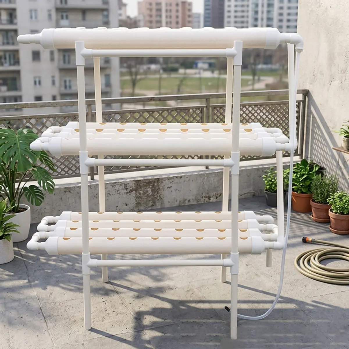 Three-Layer 12-Tube Hydroponic Growing System – 108 Planting Holes