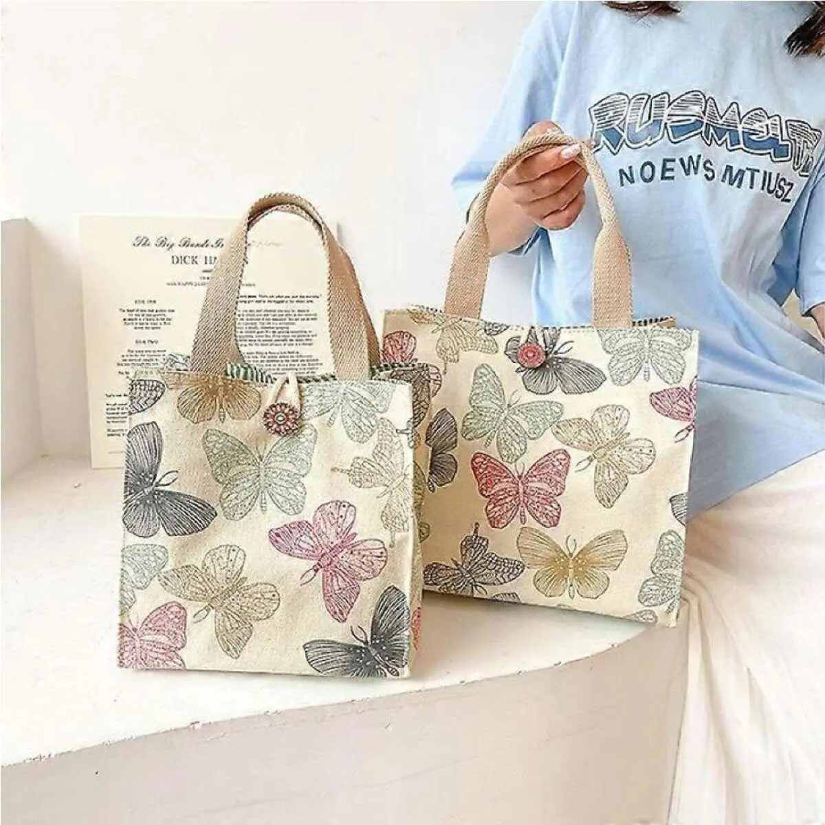 Small Canvas Tote Lunch Bag – Lightweight Commuter Sundries Bag