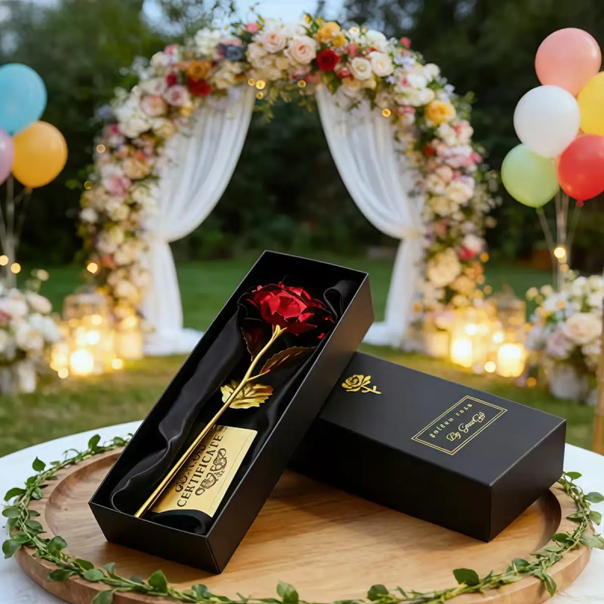 Elegant Faux Rose with Gift Box for Loved Ones
