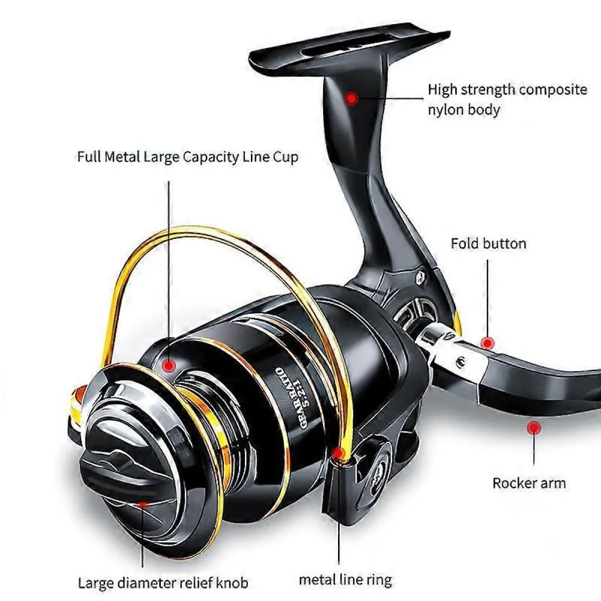 KM 7000 Ultra-Light Metal Spinning Fishing Reel