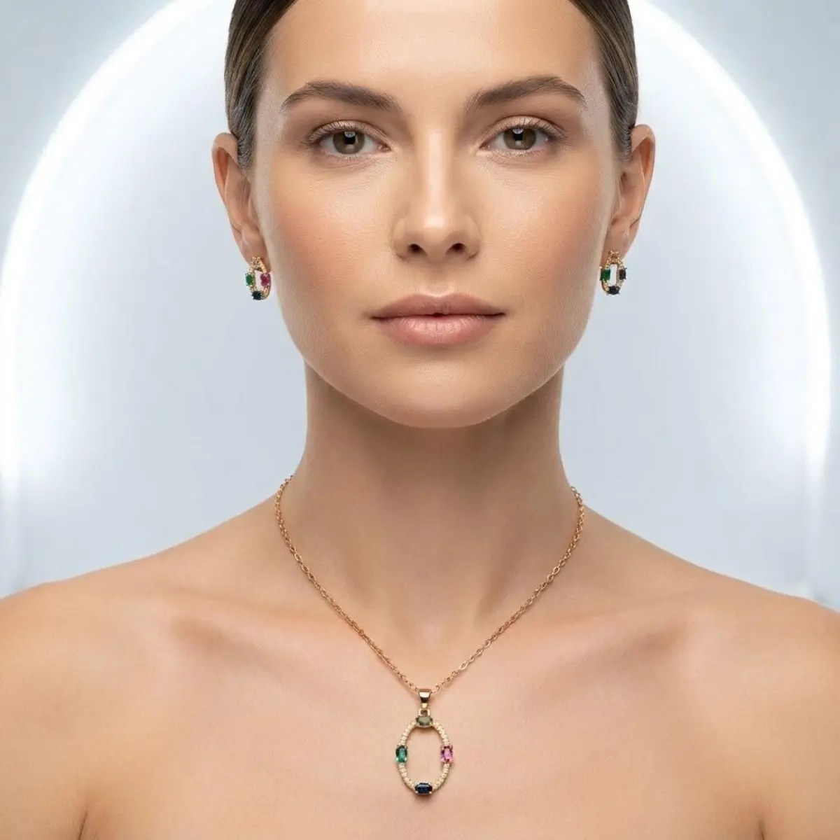 Gold-Plated Lightweight Jewelry Set for Women