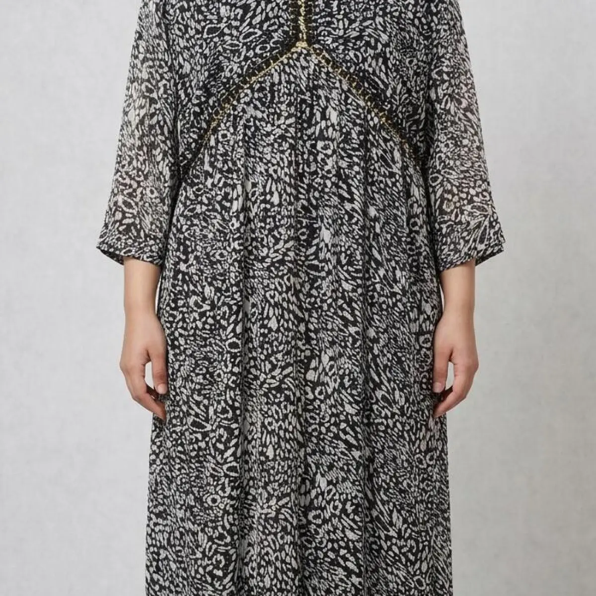 Amina Embellished Print Maxi Dress