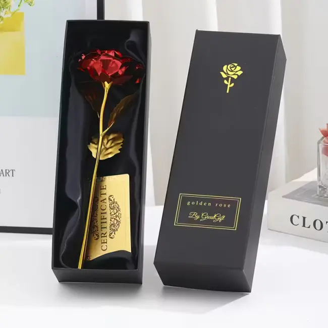 Elegant Faux Rose with Gift Box for Loved Ones