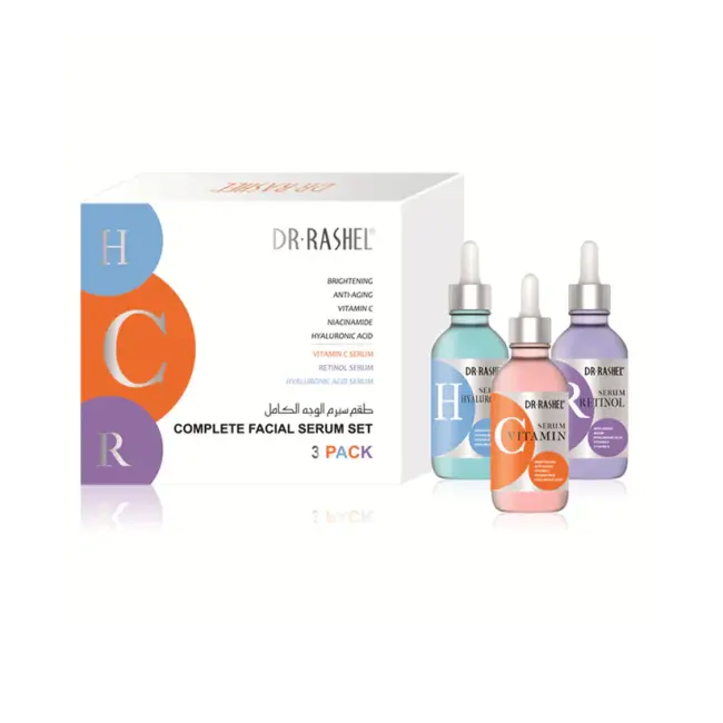 DR. RASHEL VITAMIN C, HYALURONIC ACID & RETINOL FACIAL SERUM SET 3 PACK