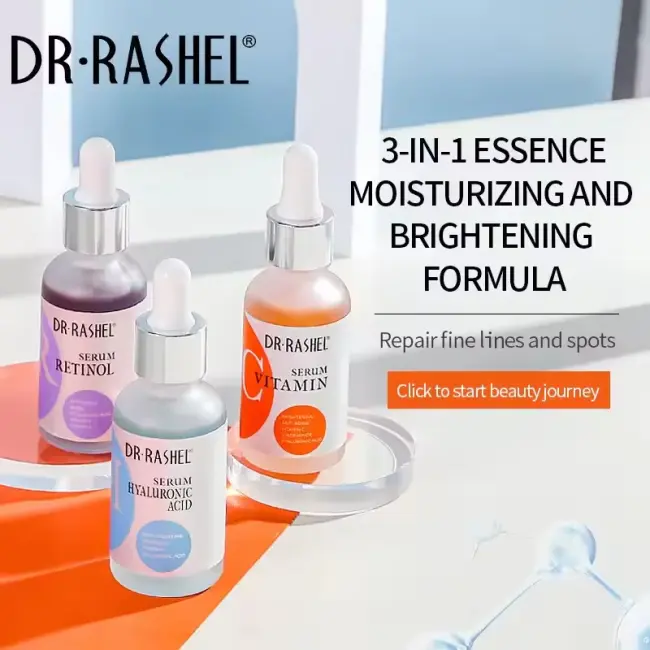 DR. RASHEL VITAMIN C, HYALURONIC ACID & RETINOL FACIAL SERUM SET 3 PACK