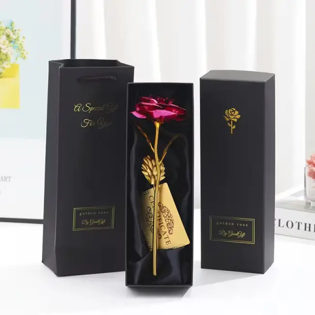 Elegant Faux Rose with Gift Box for Loved Ones