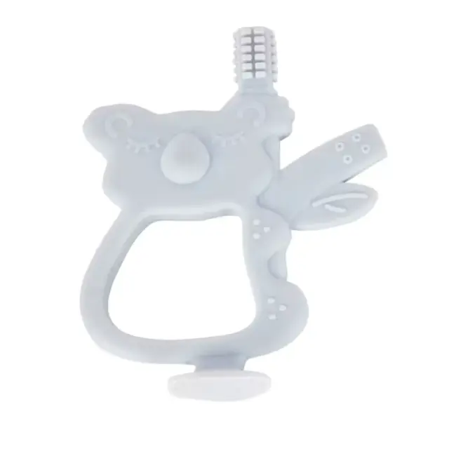 Silicone Teether – Grey | Soothing & Safe Teething Toy for Babies (3+ Months)