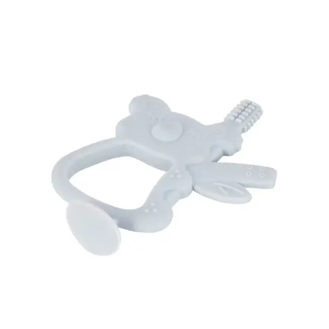 Silicone Teether – Grey | Soothing & Safe Teething Toy for Babies (3+ Months)
