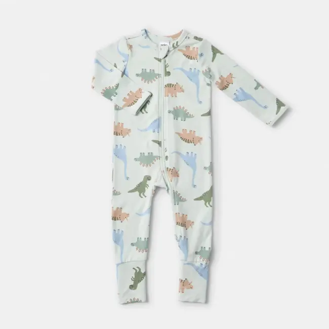 Turn Cuff Coverall Dino 0-3 Months