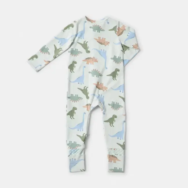 Turn Cuff Coverall Dino 0-3 Months