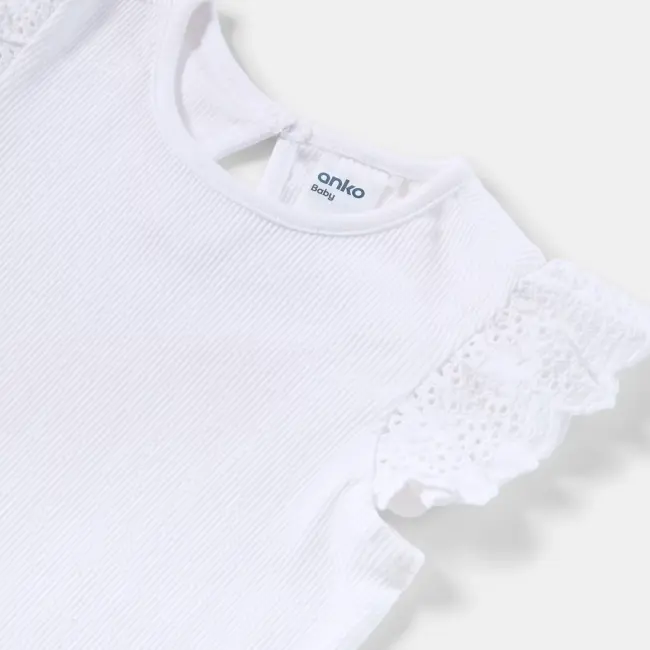 2 Pack Sleeveless Broderie Bodysuits