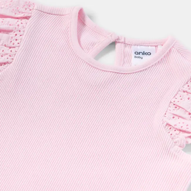 2 Pack Sleeveless Broderie Bodysuits