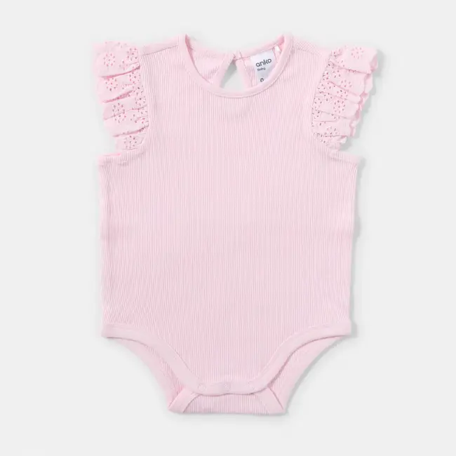 2 Pack Sleeveless Broderie Bodysuits