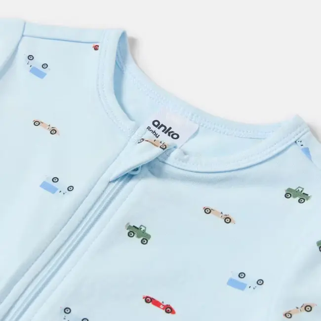 Short Sleeve Zip Romper - 3-6 Months