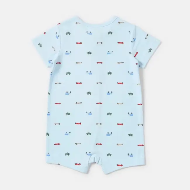 Short Sleeve Zip Romper - 3-6 Months