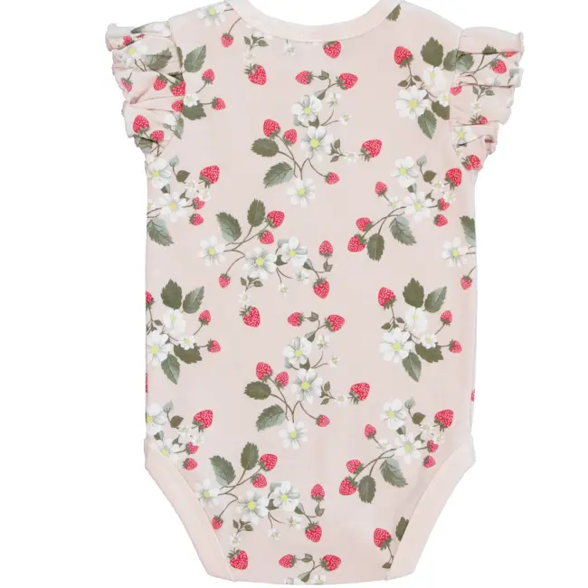 Baby Frill Sleeve Bodysuit Colour | Light Pink 0-3 Months