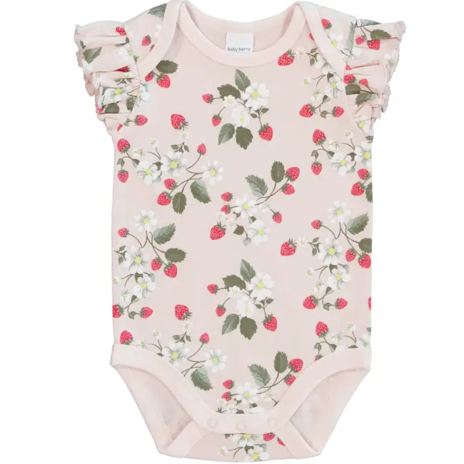 Baby Frill Sleeve Bodysuit Colour | Light Pink 0-3 Months