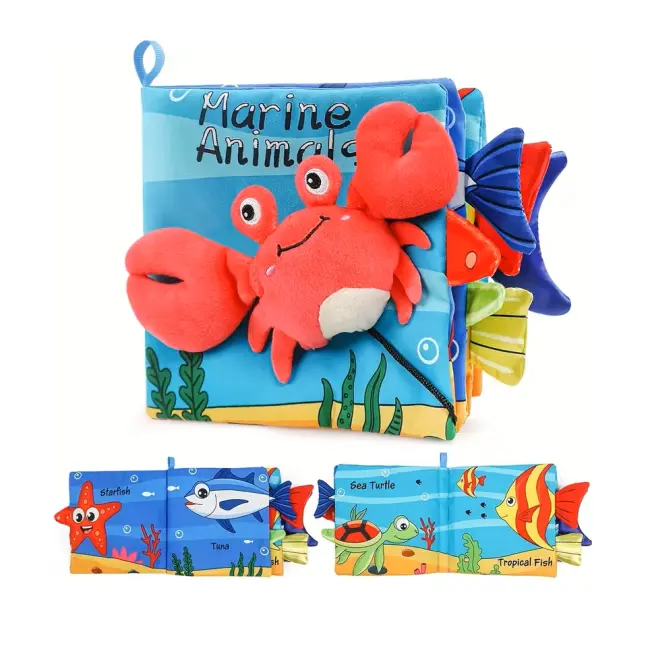 3D Touch & Feel Crinkle Cloth Books for Babies
