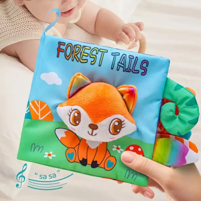 3D Animal Tail Cloth Book for Infants & Toddlers